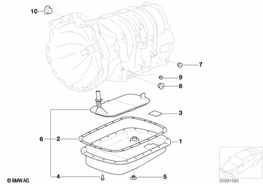 Cárter de aceite OEM 24117533835 para BMW serie 3 E46, serie 5 E39, X3 E83. Original BMW.
