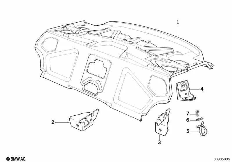 Soporte respaldo derecho interior OEM 41148134990 para BMW Serie 8 (E31) 840Ci, 850Ci, 850CSi. Original BMW.