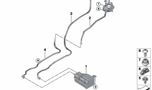 Clip sujeción OEM 16137470314 para BMW X5 (F95, F95N, G05, G05N, G18, G18N), X6 (F96, F96N, G06, G06N) y X7 (G07, G07N). Pieza original BMW.