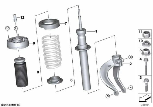 Front shock absorber for BMW F15, F16 (OEM 31316851750). Original BMW