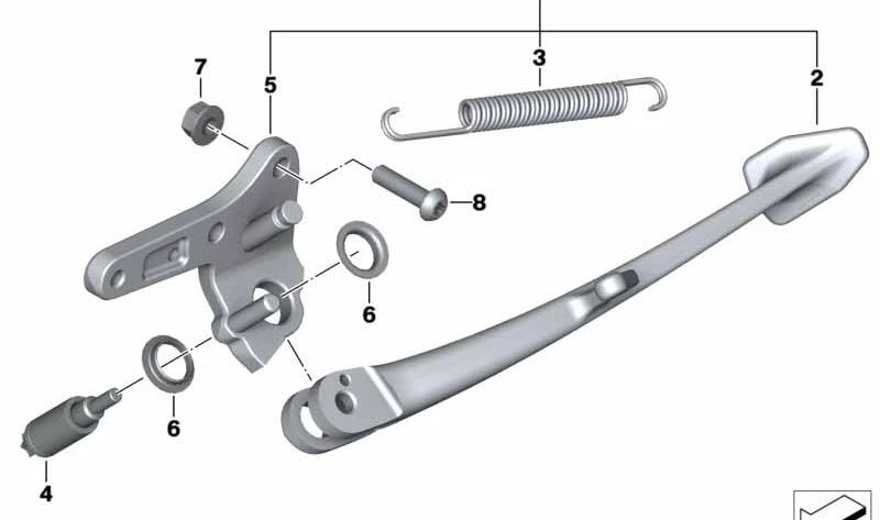 Seitenstützenträger OEM 46537677057 für BMW K 1200 GT, K 1300 GT Motorräder. Original BMW Motorrad.