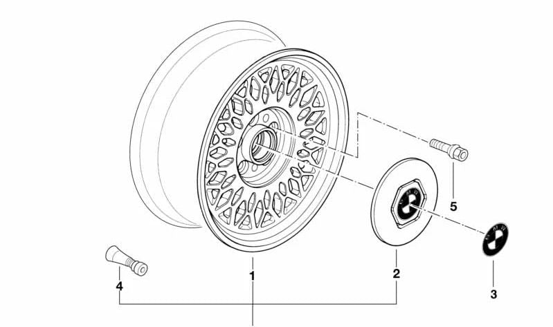 Llanta de aleación ligera OEM 36111182129 para BMW E34, E32. Original BMW.