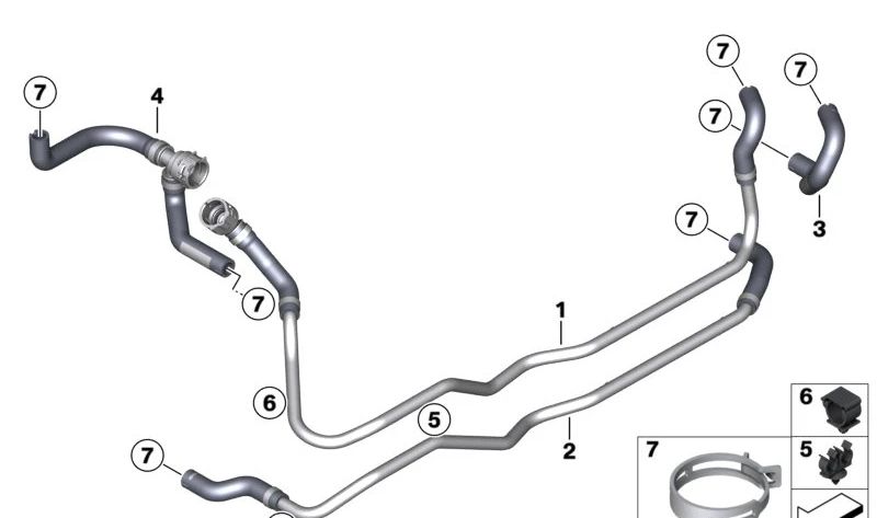 Tubería de afluencia de líquido refrigerante OEM 17129829788 para BMW Motorrad CE04. Original BMW Motorrad.