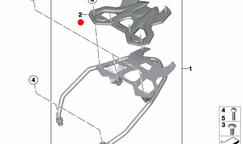 Soporte para topcase puente posterior OEM 46548404577 para motos BMW F750GS, F800GS, F850GS, F900GS... y más. Original BMW Motorrad.