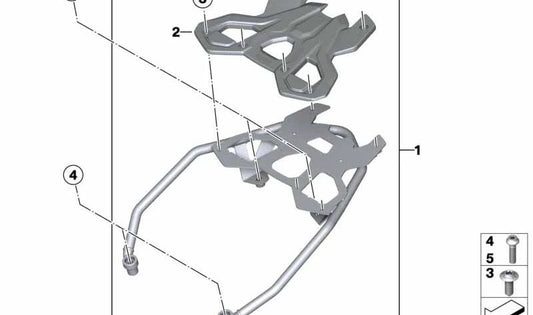 Soporte para topcase puente posterior OEM 46548404577 para motos BMW F750GS, F800GS, F850GS, F900GS... y más. Original BMW Motorrad.