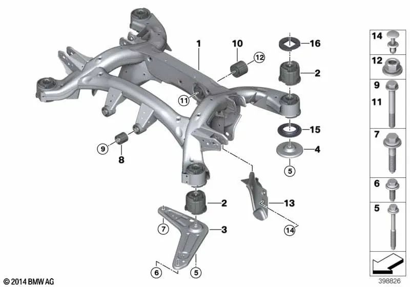 Tornillo hexagonal con arandela OEM 33176780241 para BMW X3 E83, X5 E70, X6 E71... y más. Original BMW.