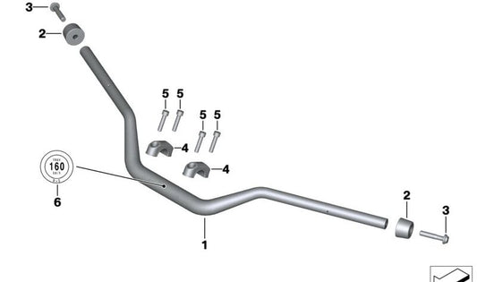 Amortiguador de vibración manillar OEM 32718526494 para motos BMW R1200GS, R1250GS, F750GS, F850GS, F900R, S1000XR... y más. Original BMW Motorrad.