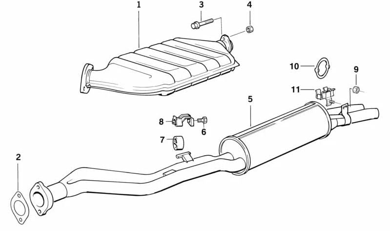 Silencioso trasero OEM 18102243545 para BMW E30 (316i, 318i, 320i, 323i, 324d, 324td, 325e, 325i, M3). Original BMW.