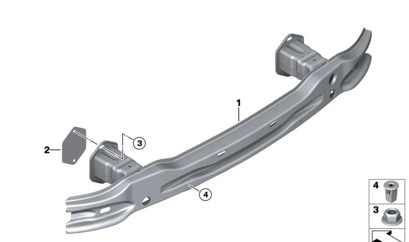 Soporte paragolpes trasero OEM 51127294891 para BMW F34. Original BMW.