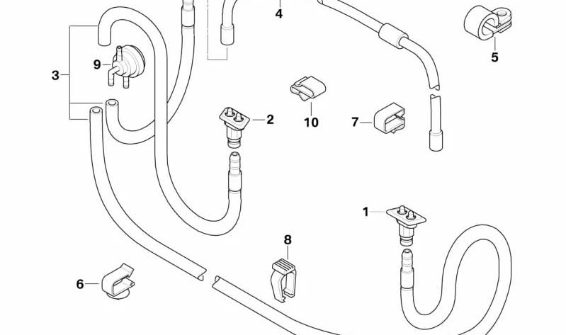 Boquilla pulverizadora izquierda OEM 61678360661 para BMW E39. Compatible con sistema de lavado de faros. Original BMW.