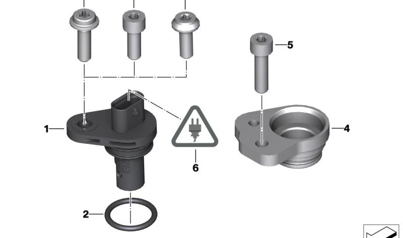 Crankshaft Sensor OEM 13628623437 for BMW F90, G30, G31, G90, F06, F12, F13, G11, G12, G70, F91, F92, F93, G14, G15, G16, F15, G05, F85, F95, F16, G06, F86, F96, G07, I01. Genuine BMW.