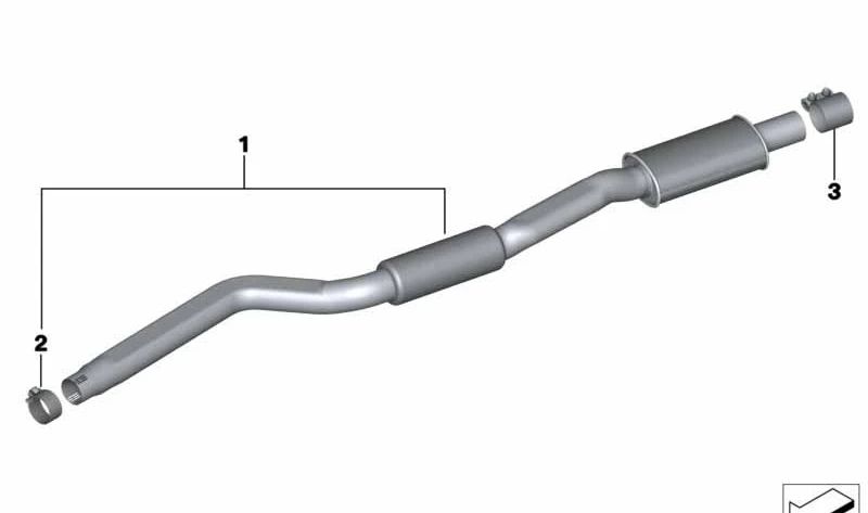 Silenciador Frontal para BMW X1 E84 (OEM 18307646430). Original BMW