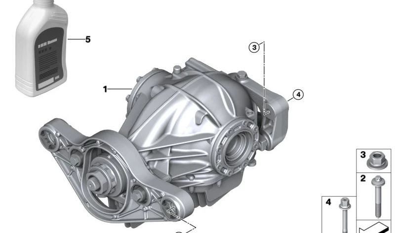 OEM rear differential oil 83222365988 for BMW F20, F21, F22, F23, F87, E36, E46, F30, F80, F33, F82, F83, E39, E60, E61, F10, F18, E63, E64, F06, F12, F13, E85, E85. BMW originale.