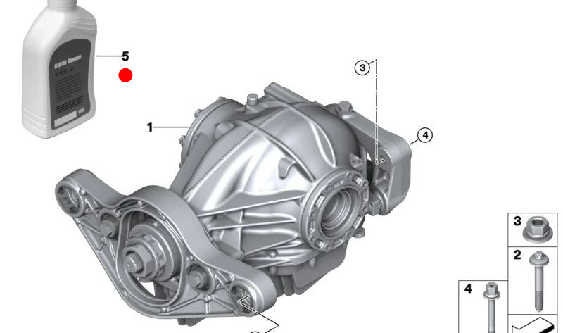 OEM rear differential oil 83222365988 for BMW F20, F21, F22, F23, F87, E36, E46, F30, F80, F33, F82, F83, E39, E60, E61, F10, F18, E63, E64, F06, F12, F13, E85, E85. BMW originale.