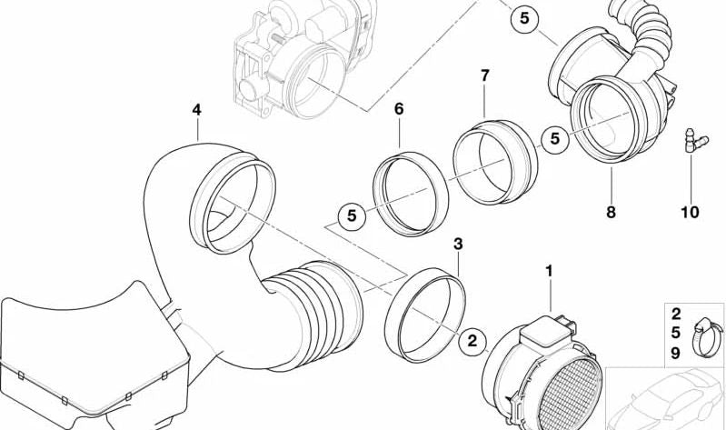 O -OMD Board 13541438760 para BMW E36, E46, E53, Z3. Peça original da BMW. Ideal para resolver perdas ou substituições do sensor de flor (medidor de massa de ar).