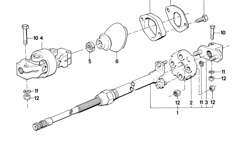 Acople de dirección OEM 32311155522 para BMW E30, E28, E12, E24, E21. Compatible con modelos con dirección mecánica o asistida. Original BMW.
