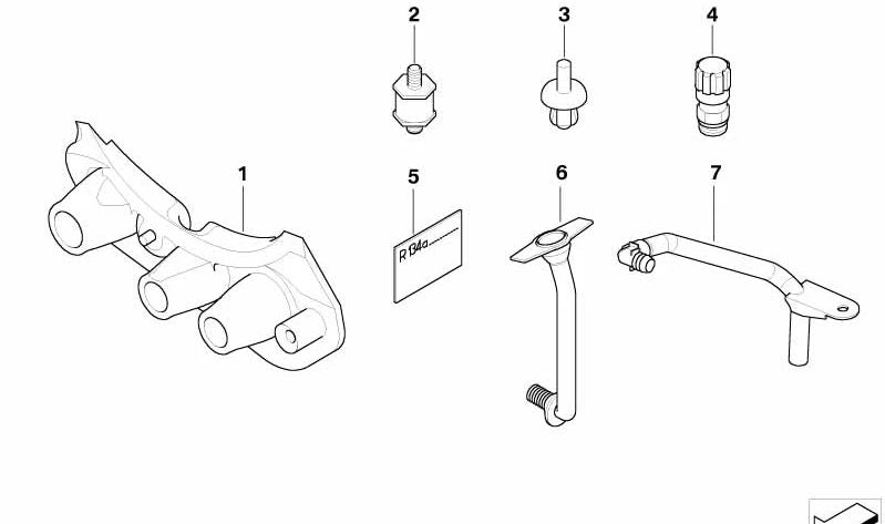 Esquerda do tubo de drenagem de água do condensado OEM 64116927009 para BMW E53 (x5). BMW original.