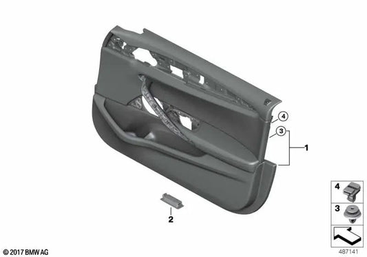 Front left door trim for BMW F90, F90N (OEM 51418093079). Original BMW