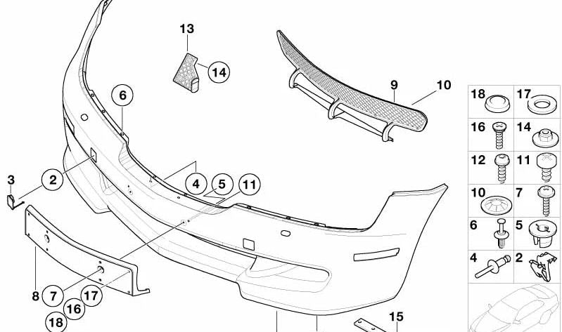 Separador izquierdo OEM 51112268675 para BMW E36 y Z3. Pieza original BMW.
