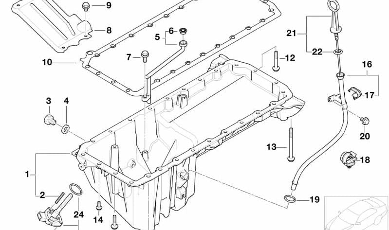 Junta de cárter de aceite OEM 11130149329 para BMW E46, E39, E60, E61, E38, E65, E83, E53. Pieza original BMW.