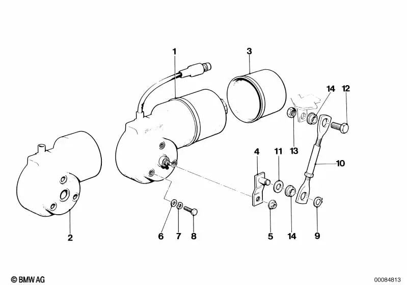 Motor de ajuste de faro derecho OEM 63122161400 para BMW M1 E26 (06/1980 - 07/1981). Original BMW.