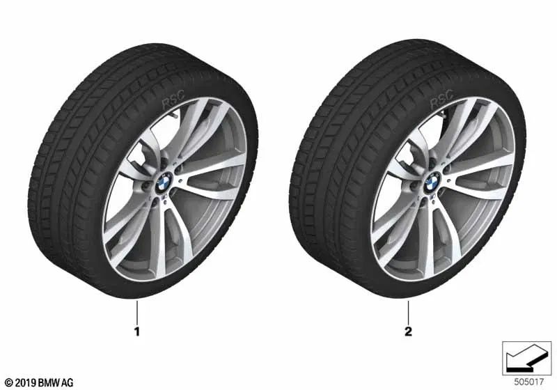 Spike light alloy winter complete wheel for BMW F15, F16 (OEM 36112456158). Original BMW.