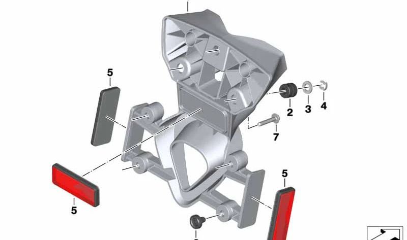 Adaptador de placa para EUA OEM 46628556903 para motocicletas BMW G 310 GS, G 310 R. Original BMW Motorrad.