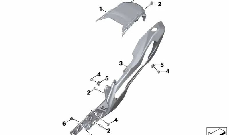 Revestimiento trasero izquierdo OEM 46628392387 para BMW Motorrad S 1000 XR (K69) 2019-2023. Original BMW Motorrad.