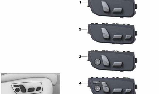 Interruptor de ajuste del asiento derecho OEM 61319460180 para BMW G12, Serie 7 (2015-2022). Original BMW.