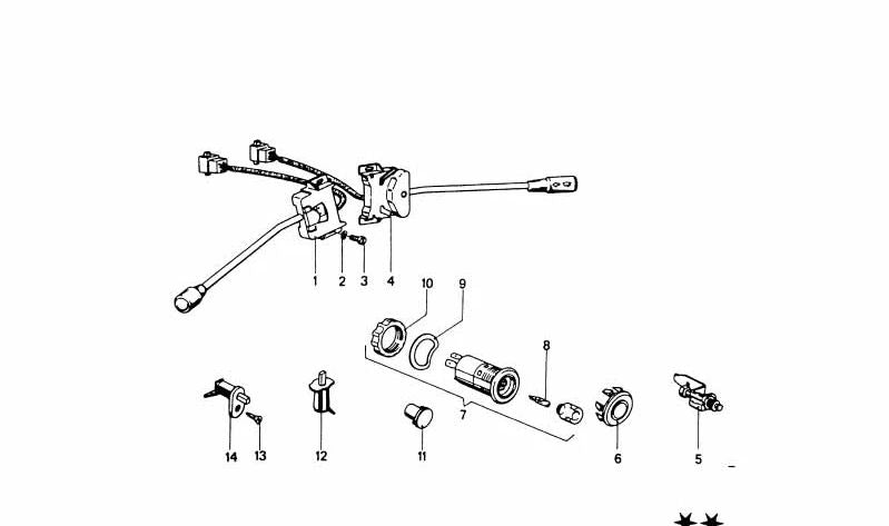 Interruptor de luces de emergencia OEM 61311356193 para BMW Serie 3 (E21), Serie 5 (E12). Original BMW.