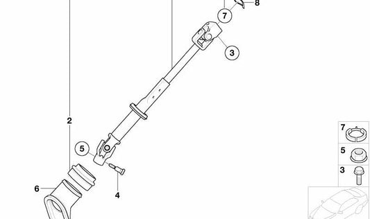 ARRUELA ELÁSTICA OEM 32306761871 para Mini R50 e R53 (Cooper, um, Cooper S) com mudança manual e automática. Compatível com modelos feitos entre 2001 e 2006. Mini original.