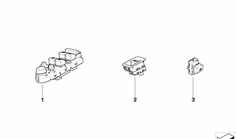 Interruptor elevalunas delantero izquierdo OEM 61313414353 para BMW X3 E83 y E83N. Recambio original BMW.