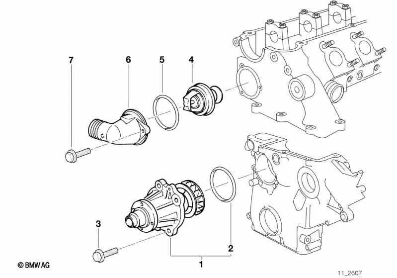 Bomba de refrigerante mecánica para BMW E36, E34, E39, E38 (OEM 11510032679). Original BMW