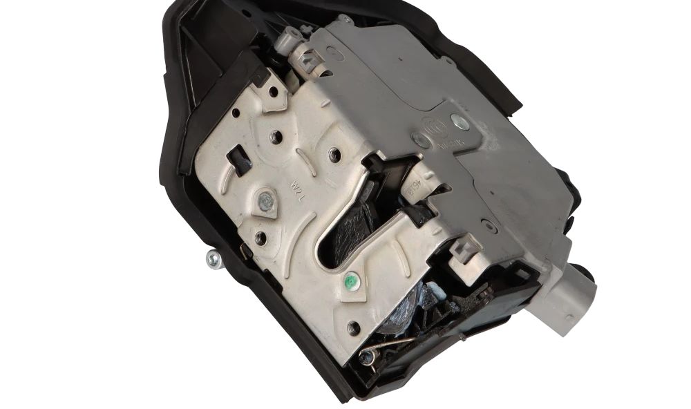 Cerradura de resorte giratorio con mecanismo de regulación izquierdo OEM 51218208711 para BMW Serie 3 E46 (1998-2006). Original BMW.