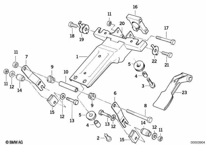 Stütze Gummi für BMW E12, E28, E34 Serie 5; E24 Serie 6; E23, E32 Serie 7; E31 Series 8 (OEM 32311109031). Original BMW