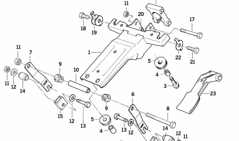 Left fixing sheet OEM 32311159445 for BMW E34, E32, E31. Original BMW piece for address system (adjustable steering column).