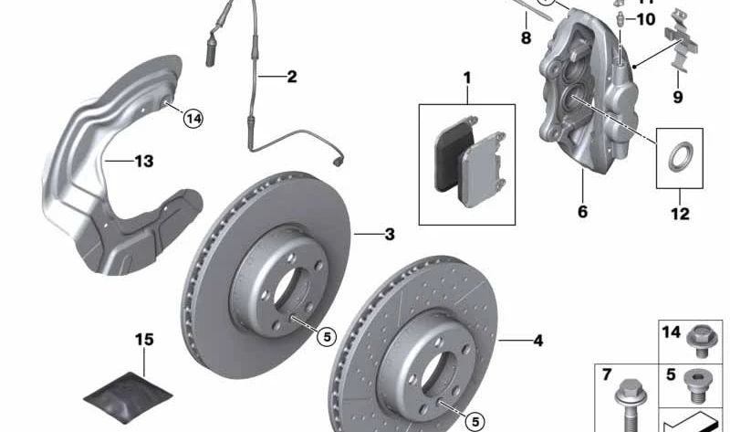 OEM brake pills set 3410687878 for BMW F30, F31, F34, F35, F32, F33, F36. Original BMW.