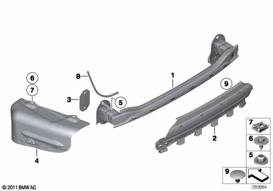 Isolamento térmico do para-choque traseiro direito para BMW F10, F11, F18 (OEM 51487207270). BMW originais.