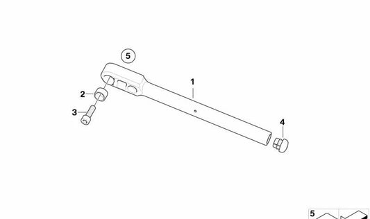 Left front fork OEM 31427697147 for bmw R1200S motorcycles, HP2 Sport. Original BMW Motorrad.