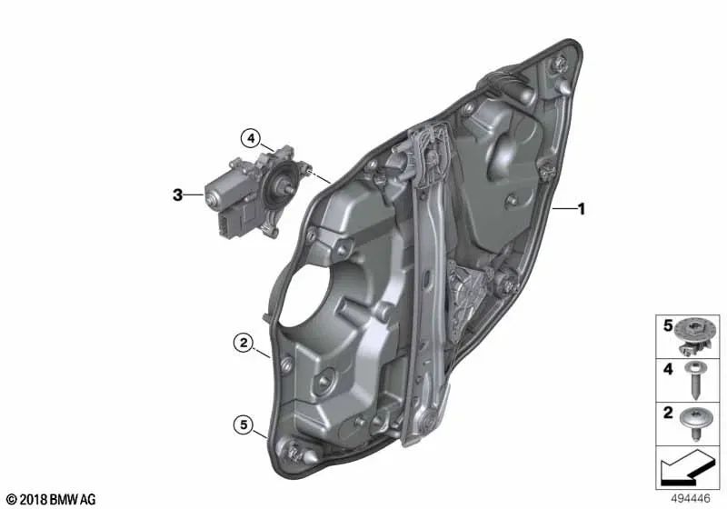 Motor de elevação do vidro traseiro esquerdo para BMW Série 3 G20, G20N, G21, G21N, G28, G28N, G80, G81 (OEM 51358495867). BMW original