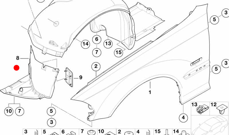 Copertura in basso a destra OEM 51718268374 per la serie BMW 3 E46 (316i, 318i, 320i) e altro. BMW originale.