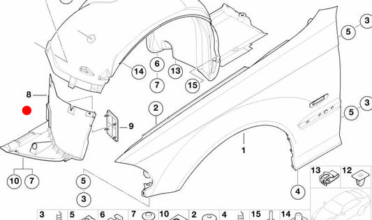 Tampa direita inferior direita OEM 51718268374 para BMW 3 E46 Series (316i, 318i, 320i) e muito mais. BMW original.