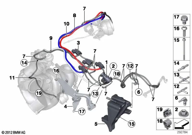 Parafuso Torx com arruela OEM 07129904075 para BMW Série 5 F10, F11, Série 7 E65, E66, X5 F15, X6 F16... e muito mais. BMW genuíno.