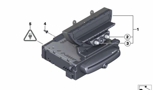Botón menú OEM 65123456864 para MINI R56, Clubman R55, Cabrio R57, Coupé R58, Roadster R59, Countryman R60, Paceman R61. Original MINI.