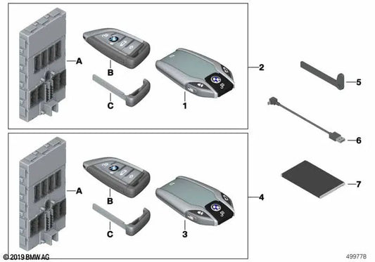 Chave de exibição BMW para BMW 7 G11N Series, G12N (OEM 6612987474). BMW original