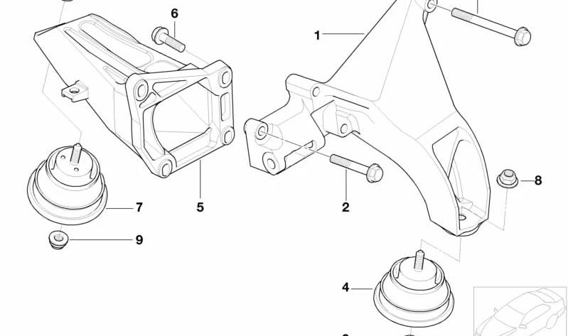 Hexagonal screw with washer OEM 07119902919 for BMW E87, E36, E46, E90, E91, E34, E39, E38, Z3. Original BMW. Ideal for motor and engine anchors in multiple compatible models.