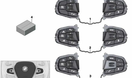 OEM Multifunction Switch 61319388736 for BMW 7 G11 Series {725d, 730d, 730d xDrive, 730i, 740d xDrive} (2015-2019). Original BMW.