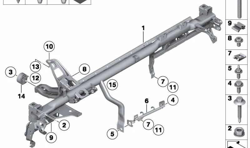 Travesaño soporte salpicadero OEM 51712991211 para BMW X1 E84. Original BMW.