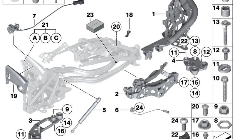 Rear left module console for BMW E89 (OEM 54377192957). Original BMW