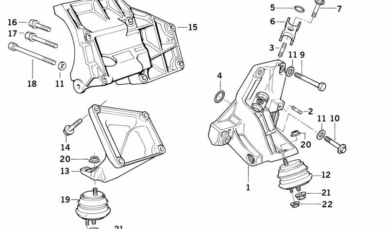 Silentblock izquierdo motor OEM 11811094149 para BMW E34, E32, E31. Pieza original BMW. Ideal para resolver vibraciones o ruidos del motor sustituyendo el soporte de goma izquierdo.